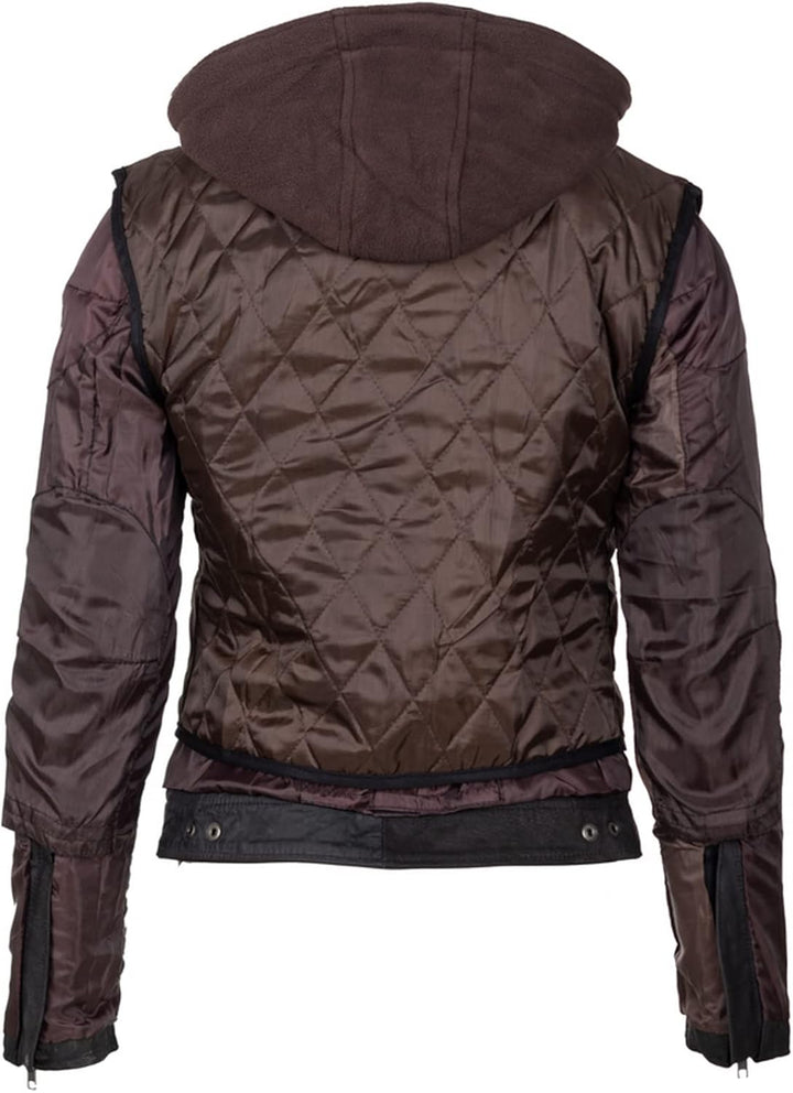 URBAN 5884 Motorradjacke Damen Mit Protektoren, Damenjacke aus Lammleder, Protektoren für Rücken, Sc