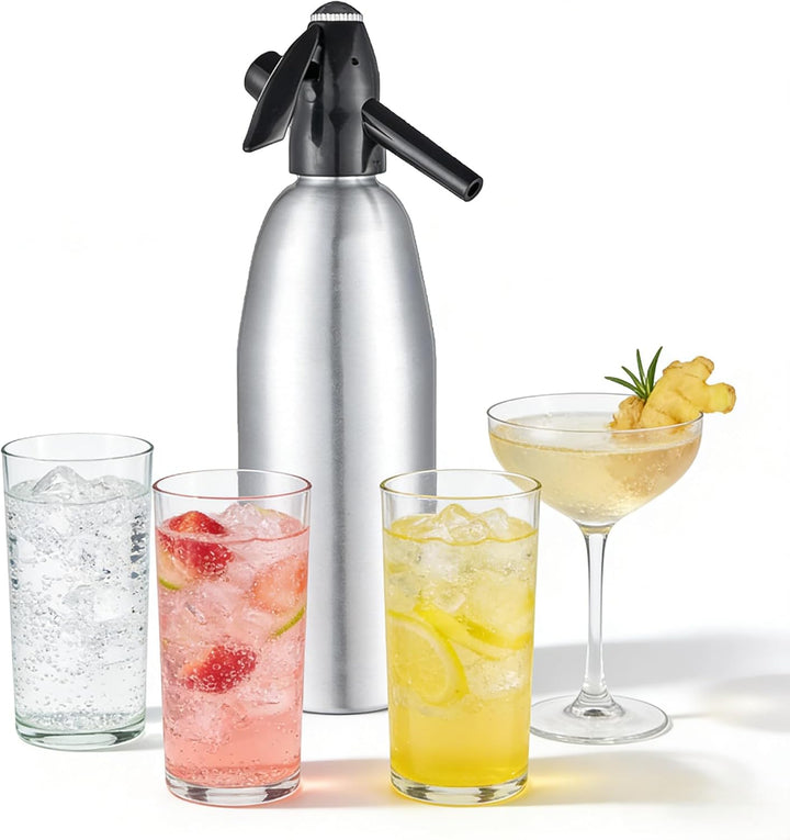 Vintage Design Soda Siphon 1L - Erstellen Sie in Sekunden Sprudelwasser für Cocktails &amp; Gesunde Getr