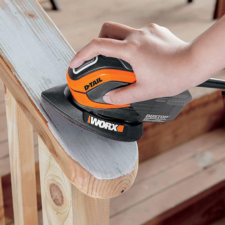 WORX WX648 Schleifer 65W, 230V – Ergonomischer Handschleifer zum Schleifen auch an schwerer zugängli