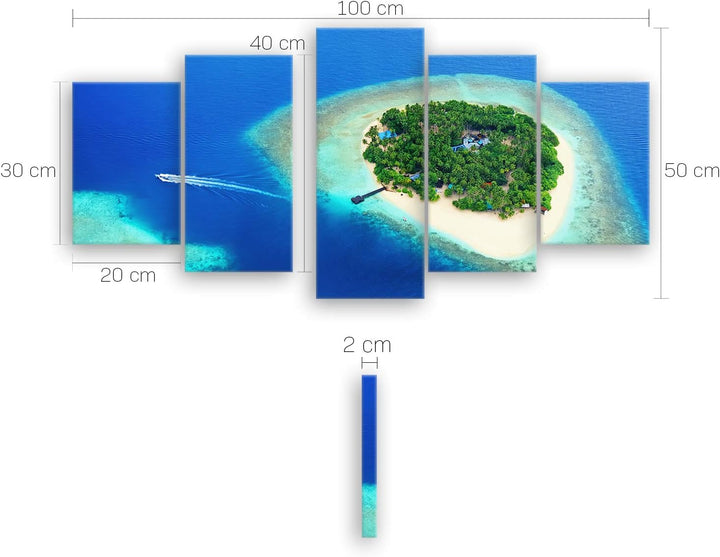 ge Bildet Bild auf Leinwand | Landschaftsbilder - Kleine tropische Insel im Ozean - Malediven R in 1
