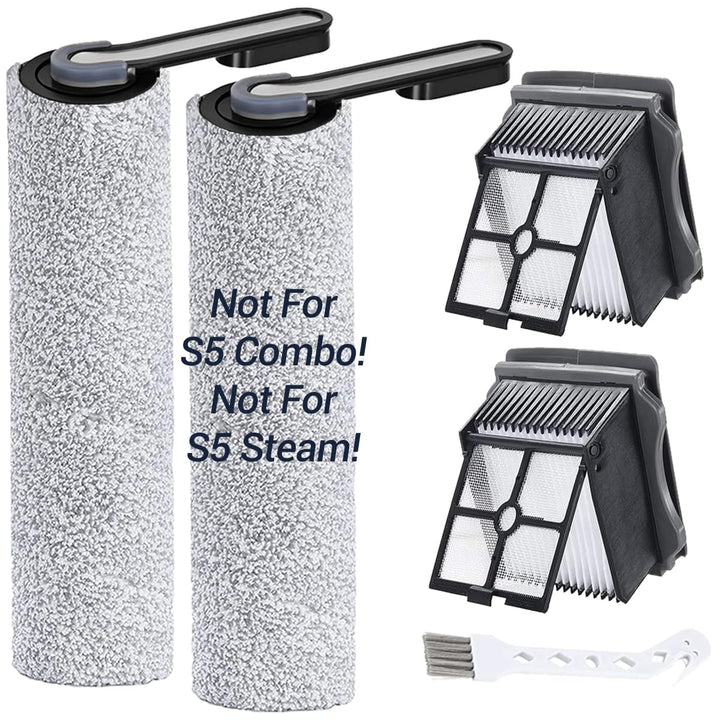 Bürstenrolle und Filter Ersatzteile kompatibel für Tineco Floor One S5/S5 Pro/S5 Pro 2/S5 Extreme, 2