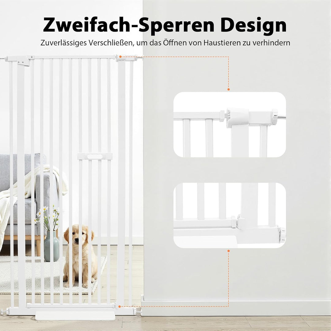150cm Extra Hohes Haustier Schutzgitter Verstellbar Türschutzgitter für Hunde Katzen Treppenschutzgi