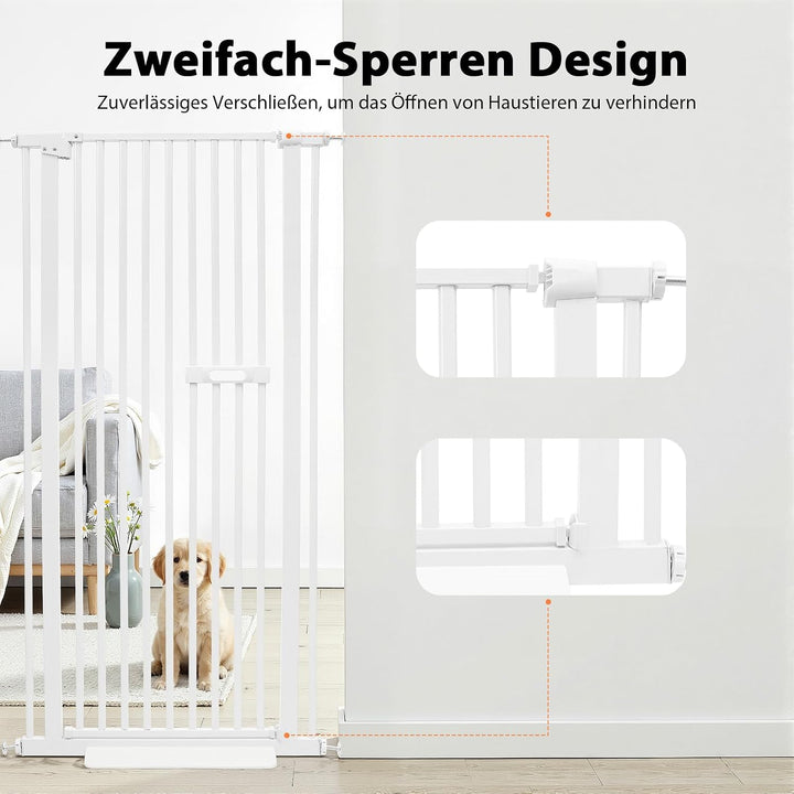 150cm Extra Hohes Haustier Schutzgitter Verstellbar Türschutzgitter für Hunde Katzen Treppenschutzgi