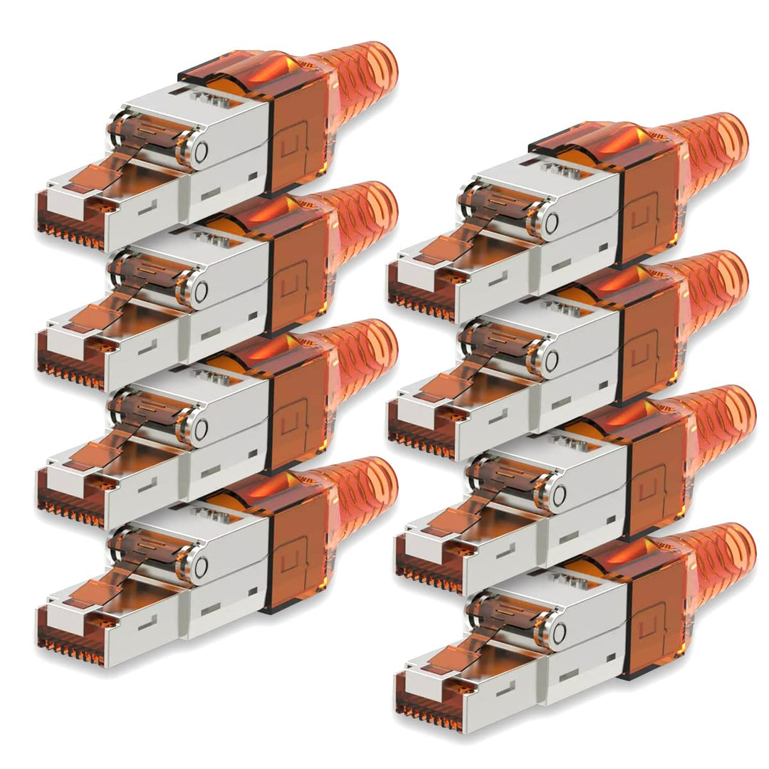 8 Stück Netzwerkstecker Cat 7 werkzeuglos CAT7 CAT7A RJ45 LAN UTP Kabel Stecker ohne Werkzeug werkze