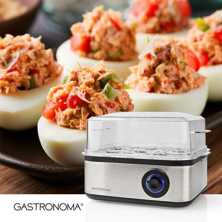 Gastronoma Eierkocher - Eierkocher 8 Eier - Egg Cooker mit Timer - Edelstahl - Silber