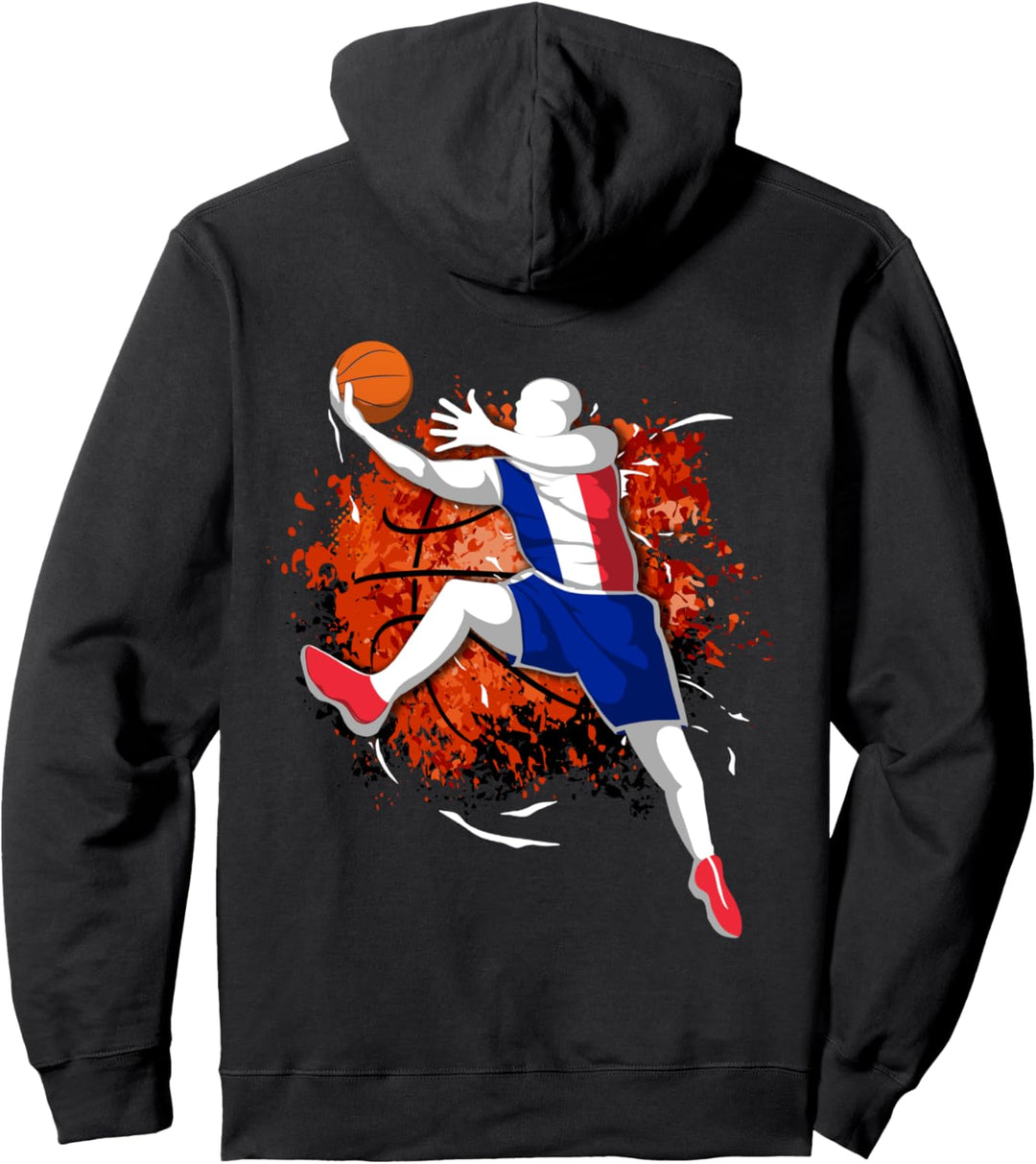 Frankreich Basketball Französische Nationalflagge Sport Art Pullover Hoodie