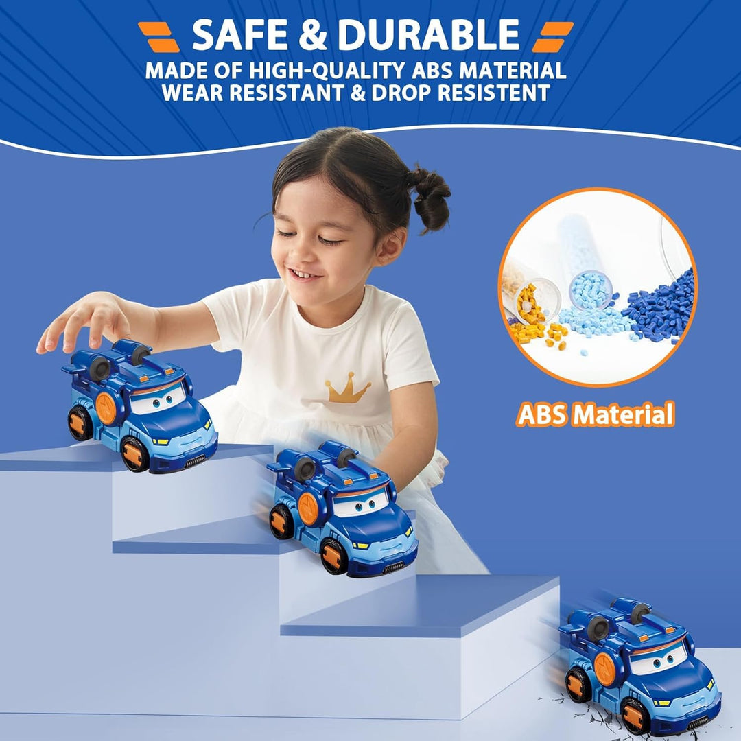 Super Wings Transformations-Flugzeug Supercharged Leo, ca. 12,7 cm grosse Spiel-Figur für Kinder, 3-