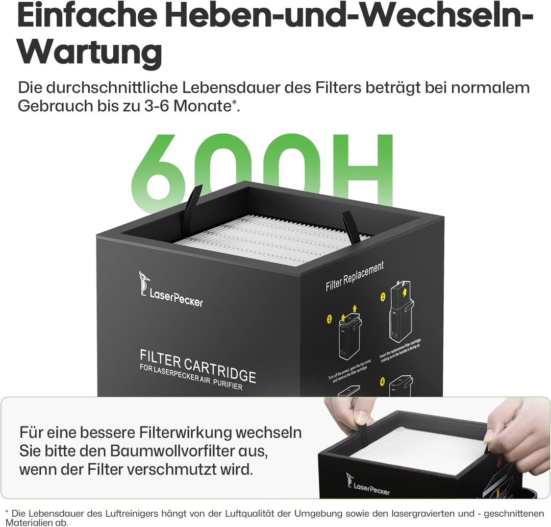 LaserPecker Rauchluftreiniger für den Schreibtisch, Rauchabsauger mit 4-lagiger Filterung Tragbarer