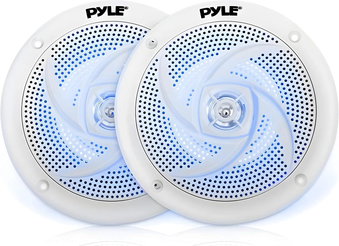 Pyle Marine Speakers - 5.25 Inch 2 Way Waterproof and Weather Resistant Outdoor Audio Stereo Sound S