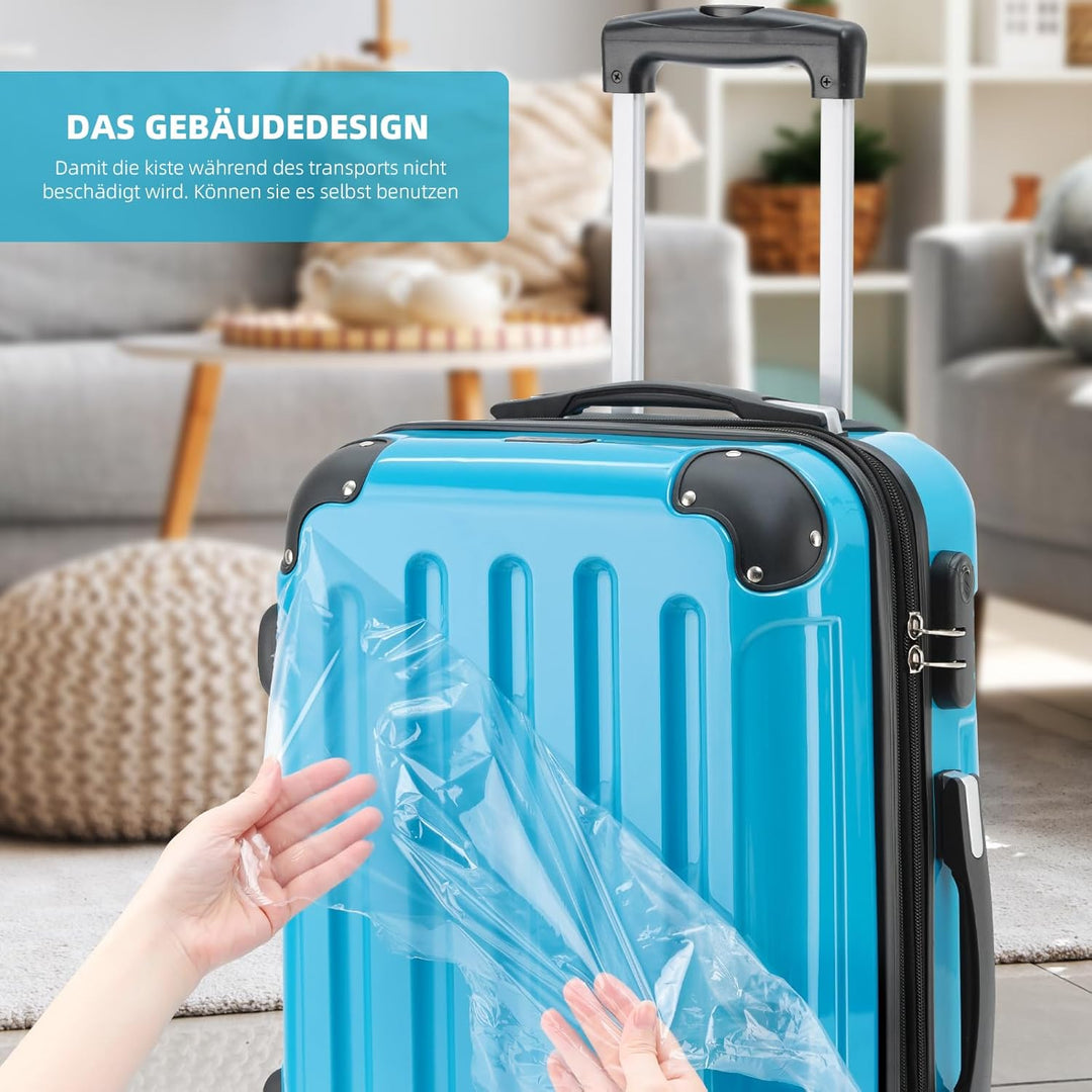 BEIBYE 2048 Zwillingsrollen 3 TLG. Reisekofferset Koffer Kofferset Trolley Trolleys Hartschale in 14