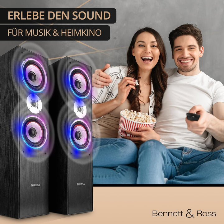 Bennett & Ross Radiant 3-Wege HiFi Standlautsprecher Paar (350W RMS, 6,5" Tieftöner, 6,5" Mitteltöne