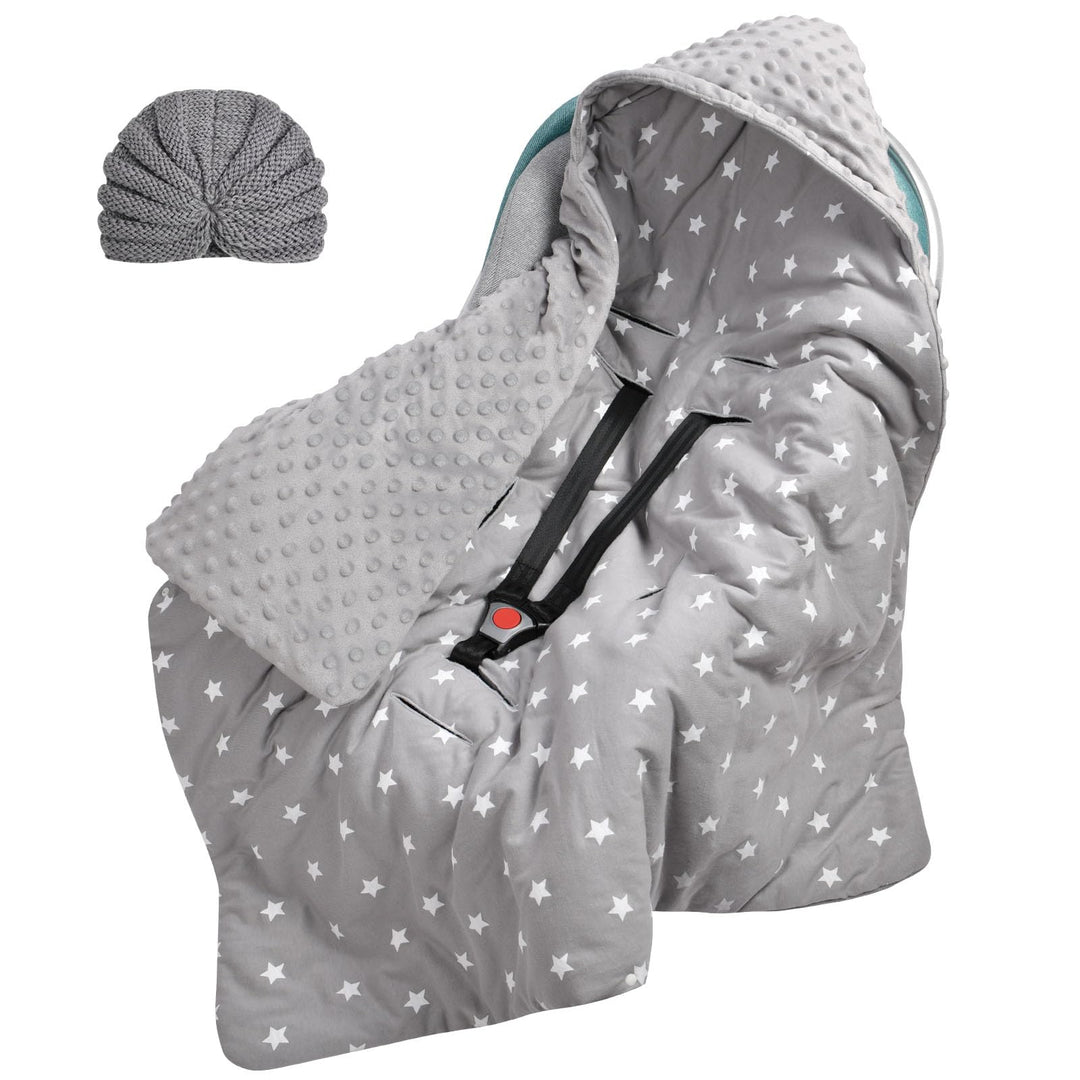 Einschlagdecke Und Strickmütze Set, Einschlagdecke Babyschale Decke Kinderwagen, universal Baby Baby