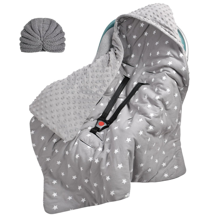 Einschlagdecke Und Strickmütze Set, Einschlagdecke Babyschale Decke Kinderwagen, universal Baby Baby