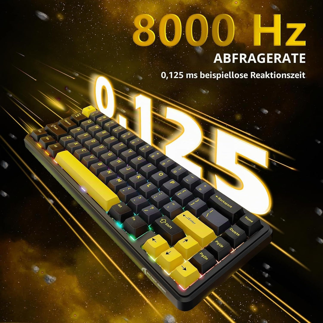 ATTACK SHARK Gaming-Tastatur &amp; -Maus-Set, X65 HE Kabelgebundene Magnettastatur und R1 Kabellose 59g