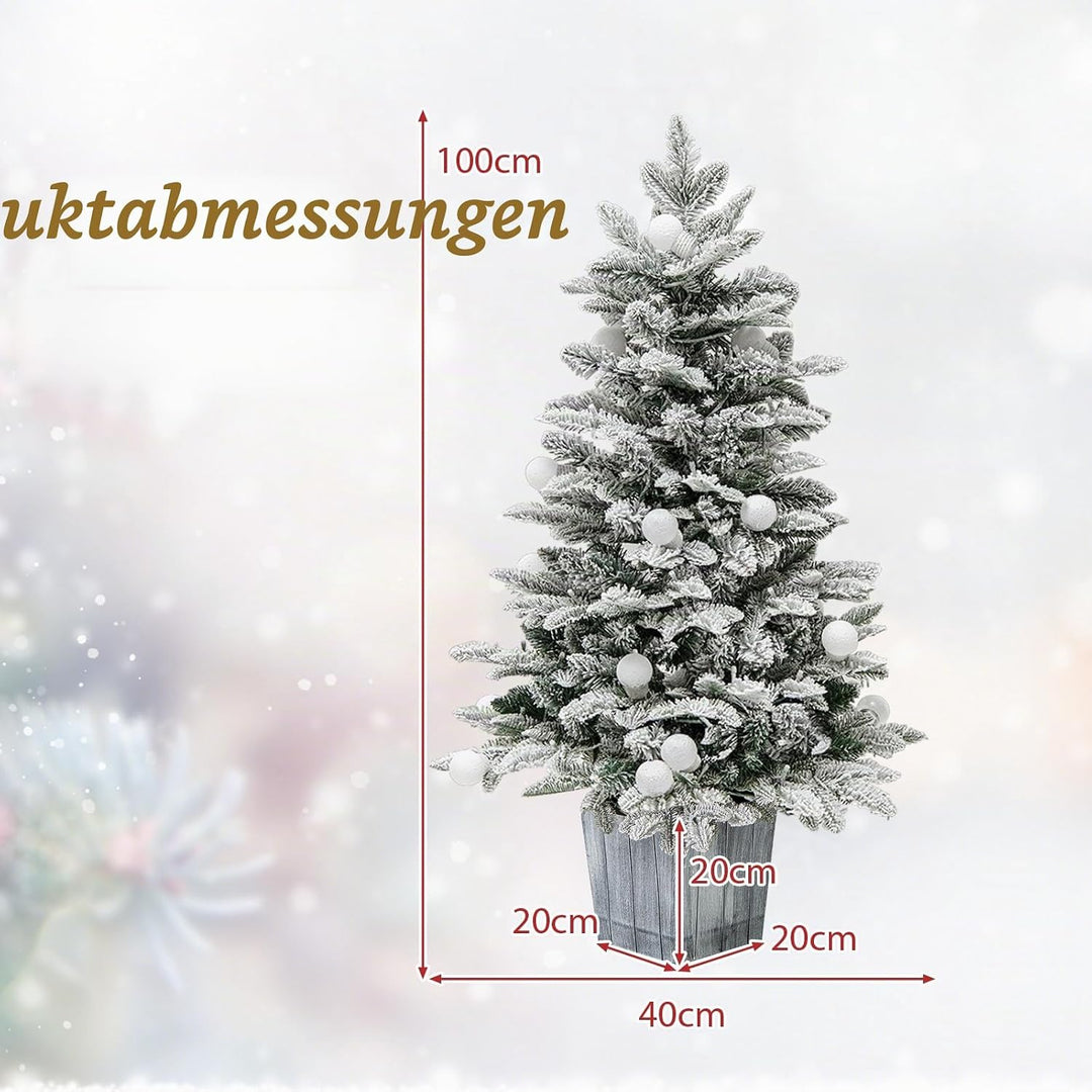 KOMFOTTEU 60 cm Künstlicher Weihnachtsbaum Mini, Christbaum mit LED & 148 Zweige, Kleiner Tannenbaum