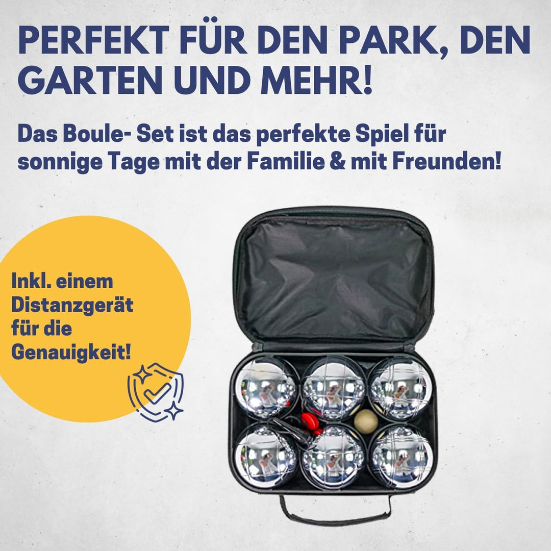 BEST SPORTING Boules-Set Metall I 6 Boule Kugeln & 2 Zielkugeln I Boccia Spiel Outdoor I Boule-Set K