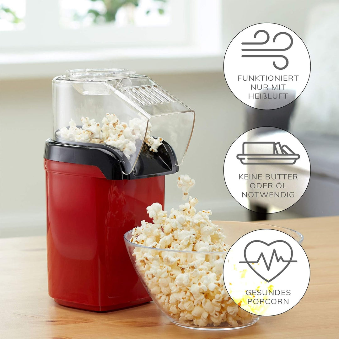 Popcornmaschine Popcorn Maker für Zuhause | leistungsstarke fettfreie schnelle Zubereitung mit Heiss