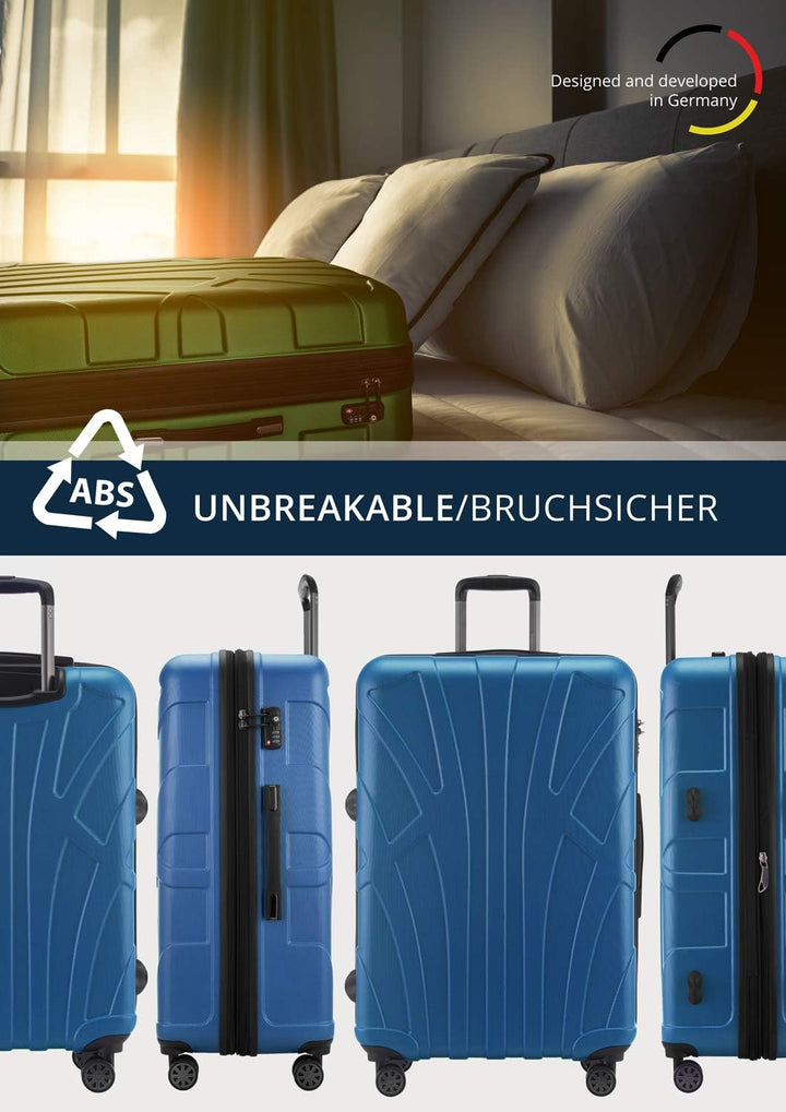 SUITLINE grosser Hartschalen-Koffer Koffer Trolley Rollkoffer XL Reisekoffer, TSA, 76 cm, ca. 96-110