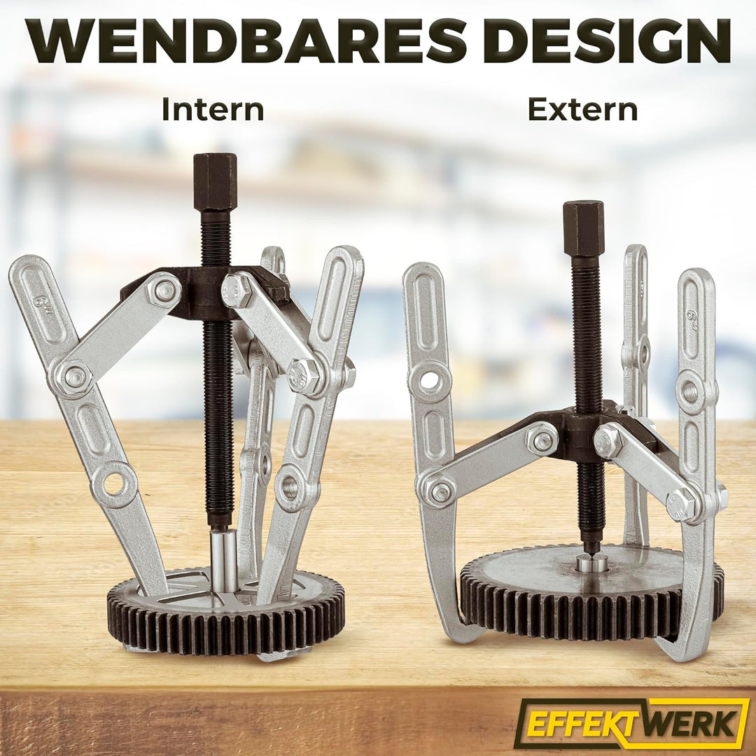EffektWerk – 3-Backen-Zahnradabzieher – 6 Zoll / 15 cm – Radlager-Entfernungsset für feste Riemensch