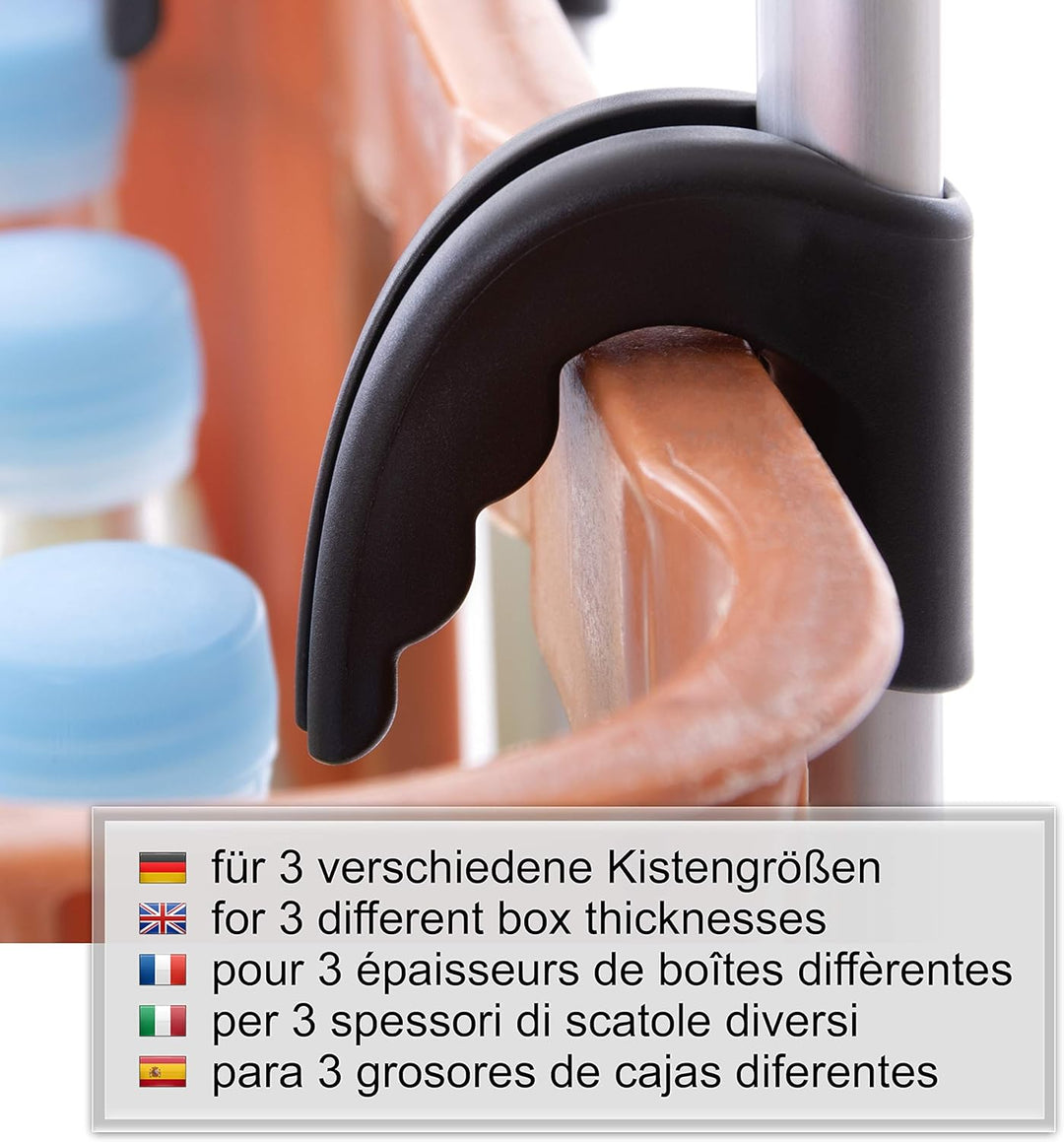Andersen Shopper Einkaufstrolley Zubehör - KistenFix & Spanngurt - Sicherung von Getränkekisten - Ha