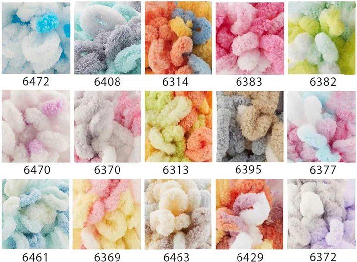 5 x 100g Strickgarn ALIZE Puffy Color Stricken ohne Nadeln Fingerstrickgarn, Farbe:6075, 6075