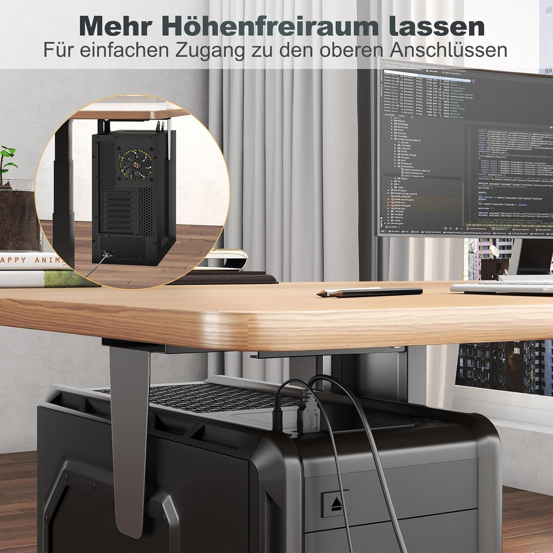 Unter-Tisch PC Halterung – Verstellbare PC Tower Halterung 21–33 cm breit, bis 22,7 kg belastbar, St