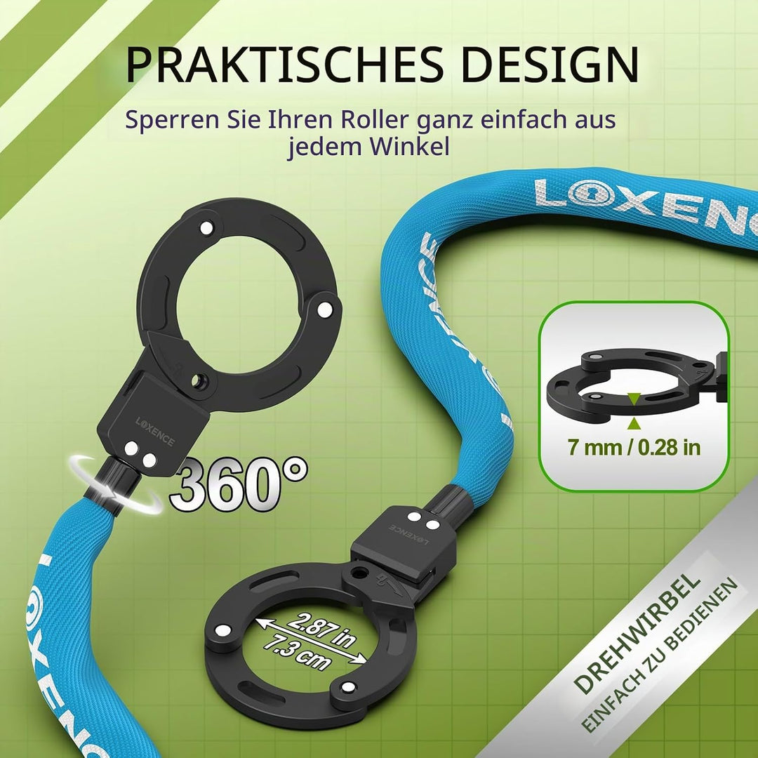 E Scooter Schloss, Handschellenschloss mit Kordelzugbeutel, Hohe Sicherheit Fahrradschloss, Scooter
