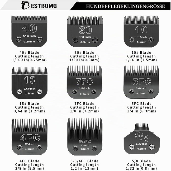 7FC+5FC+4FC+3FC Ersatzmesser für Hundepflege, kompatibel mit den Serien Heiniger/Moser Max45/Andis/O