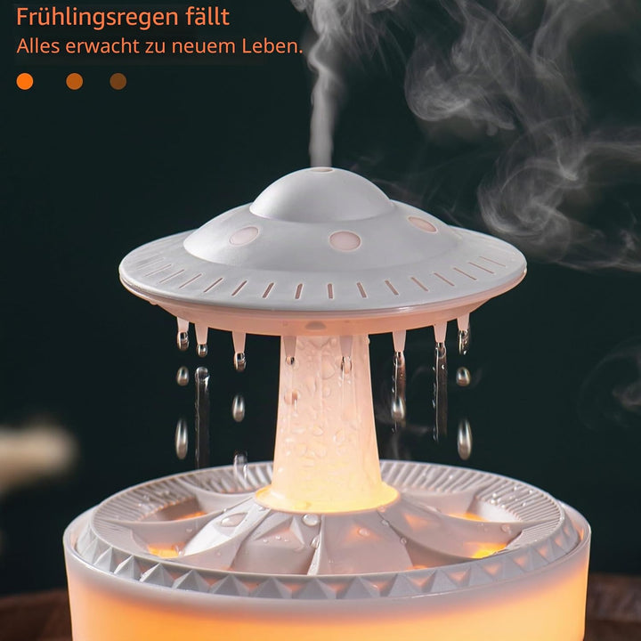 Regenwolken Luftbefeuchter und Diffusor,Luftbefeuchter mit Fernbedienung,7 Farben LED Aromatherapie