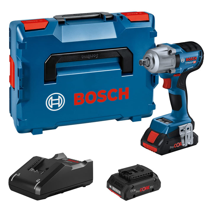 Bosch Professional 18V System Akku-Drehschlagschrauber GDS 18V-450 PC Anziehmoment 450 Nm, Losbrechm