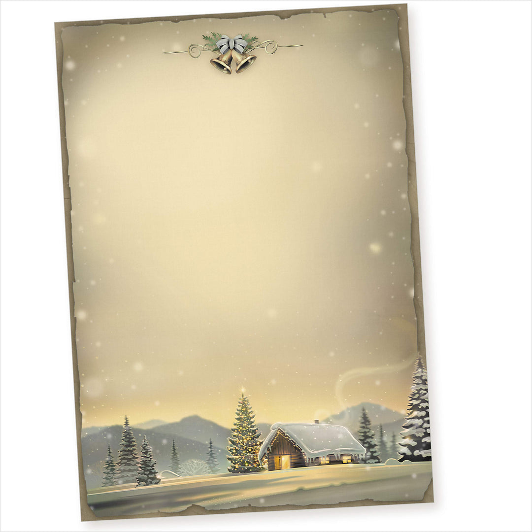 Glöcknerhütte 250 Blatt Briefpapier Weihnachten, Weihnachtspapier A4 Nostalgie, 250 Blatt