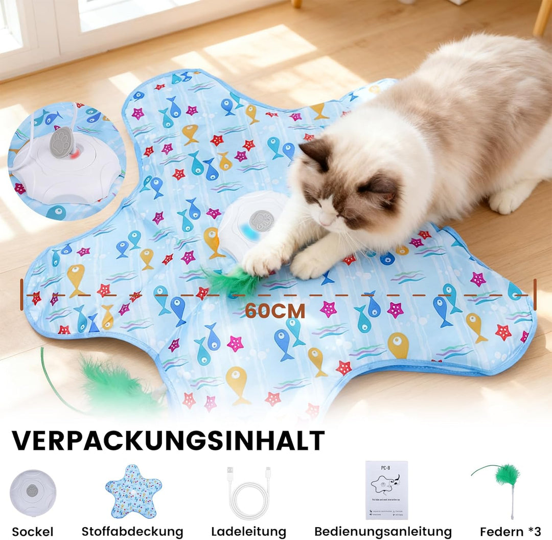 FIVAVA Katzenspielzeug Selbstbeschäftigung,Interaktives Katzenspielzeug Elektrisch,Aufladbar Spielze