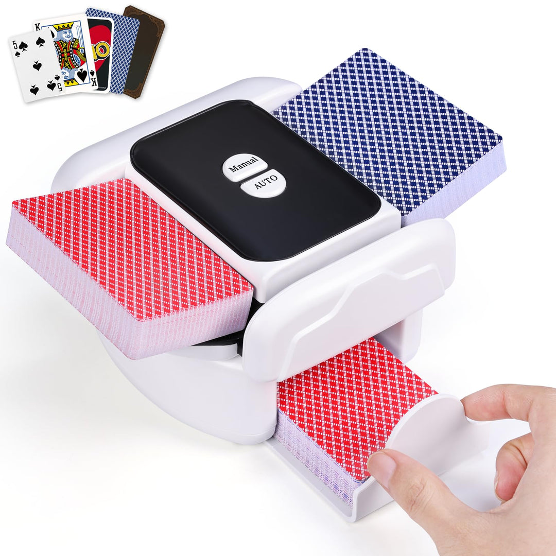 Holiky Kartenmischmaschine Elektrische für 2 Kartendecks, 2600 mAh, Mischmaschine Karten Automatik-