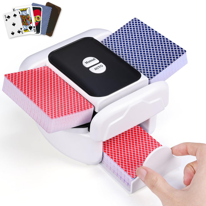 Holiky Kartenmischmaschine Elektrische für 2 Kartendecks, 2600 mAh, Mischmaschine Karten Automatik-