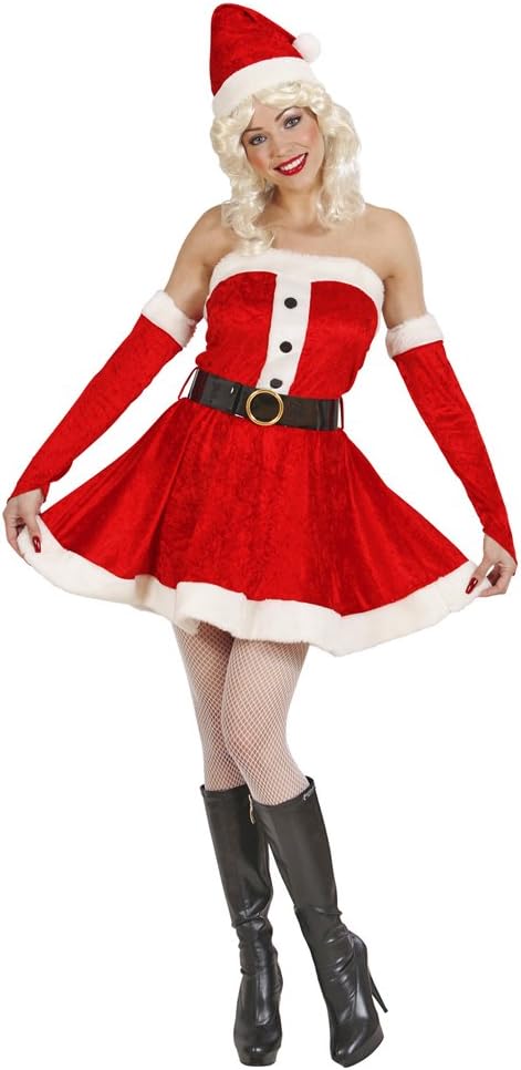 "MISS SANTA" velvet & plush (dress, belt, gloves, hat) - (M), M