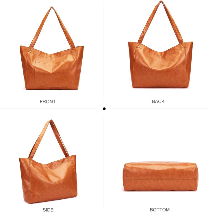 NICOLE & DORIS Handtasche Damen Gross Shopper Tasche Casual Schultertasche Weiche Leder Tragetasche