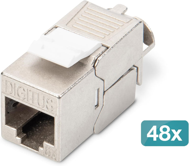 DIGITUS Keystone-Modul Cat-6A Geschirmt - 48 Stück - RJ45-Buchse - 500 MHz 10GBase-T - AWG 26-22 - W