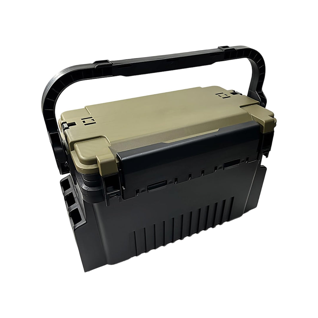Angelkoffer Gross 11L zweistöckig Angelbox mit zwei Rutenhaltern und Becherhalter stossfest Angelkis