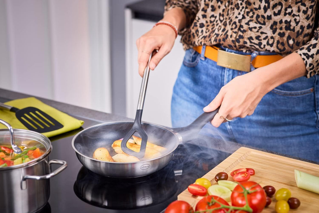RÖSLE Basic Line Bratpfanne Ø 20 cm, Universalpfanne mit Antihaftversiegelung ProPlex, Edelstahl 18/