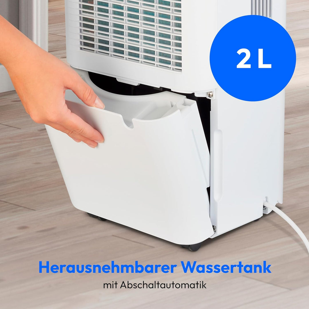 MEDION DH10 Luftentfeuchter elektrisch (bis zu 50m³ (15m²), 12Liter/24h, 38db leise, elektrischer Ra