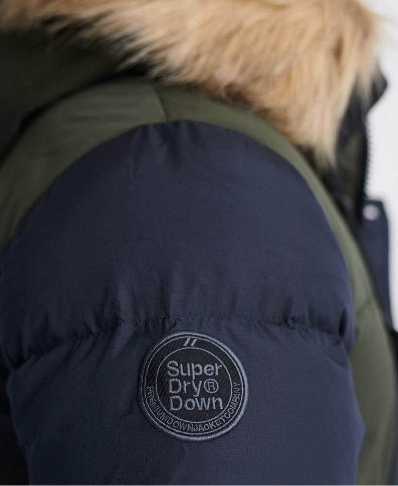 Superdry Herren Rookie Daunenparka mit Farbblock-Design Dunkel Marineblau S