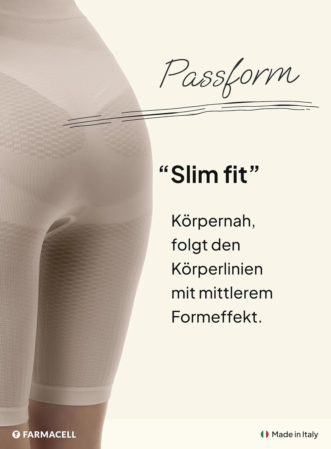 FarmaCell 312 Figurformende massierende Miederhose Anti Cellulite XL-XXL Beige, XL-XXL Beige