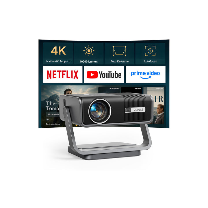 Smart Beamer 4K【Netflix-Fähig &amp; Dolby Audio】 Auto Fokus/6D Trapezkorrektur Beamer Full HD 1080P, VOP