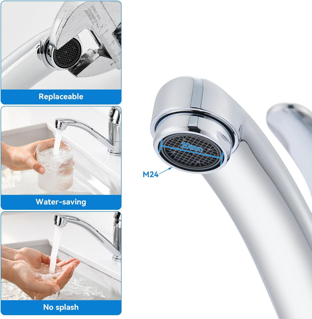 Wasserhahn Bad Klein Waschtischarmatur, Waschbecken Armaturen 360° Drehbar, Armatur Badezimmer Einhe