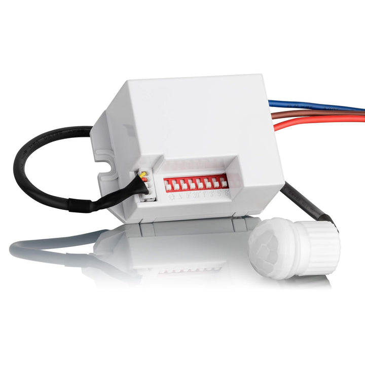 SEBSON® Mini Bewegungsmelder Innen - 4er Set - Unterputz Deckenmontage zum Einbauen programmierbar,