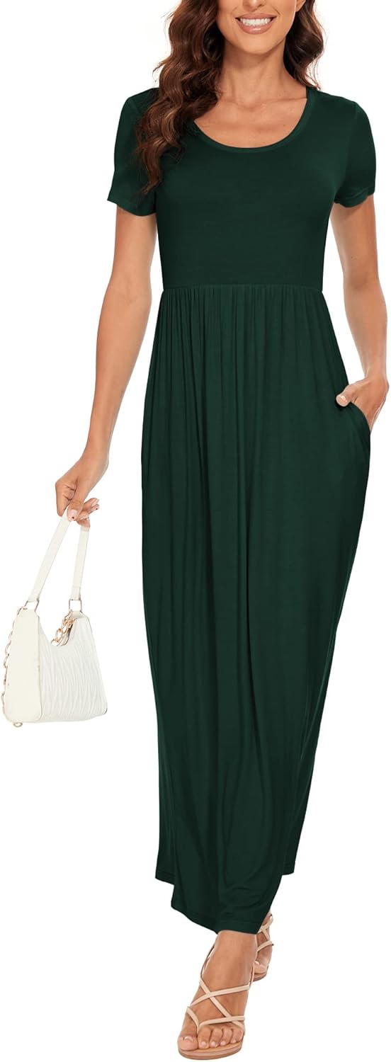 DEARCASE Damen Maxi Kleid Sommer Mutterschaft Casual Langarm/Kurzarm Floral Lose Lange Kleider Plus