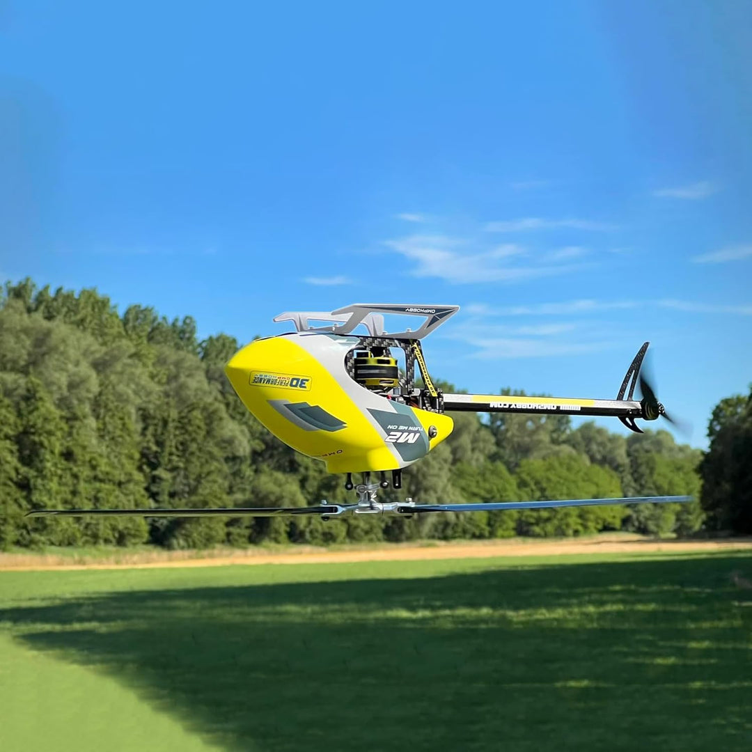 OMPHOBBY M2 EVO MK2 RC Helikopter für Erwachsene Dual Brushless Motoren Direktantrieb 6CH Hubschraub