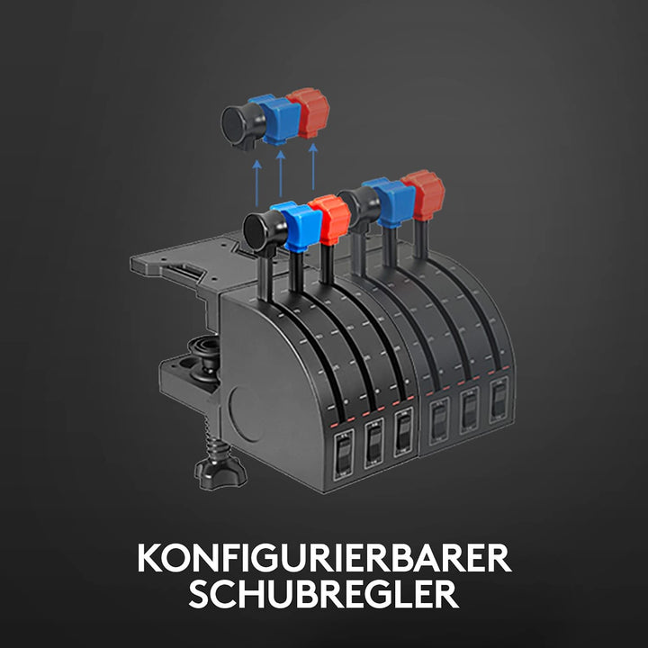 Logitech G Saitek Pro Flight Yoke System, Steuerhorn und Schubregler für Flug Simulatoren, Throttle
