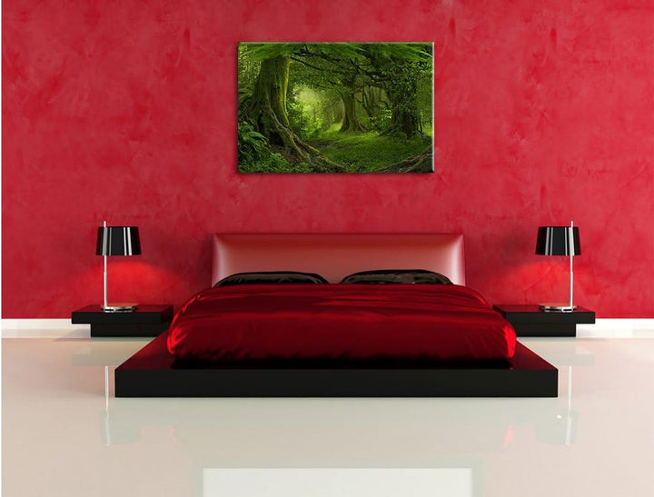 Pixxprint Dschungel im tropischen Regenwald, Grösse: 60x40cm, Leinwandbild, fertig gespannt, Wandbil
