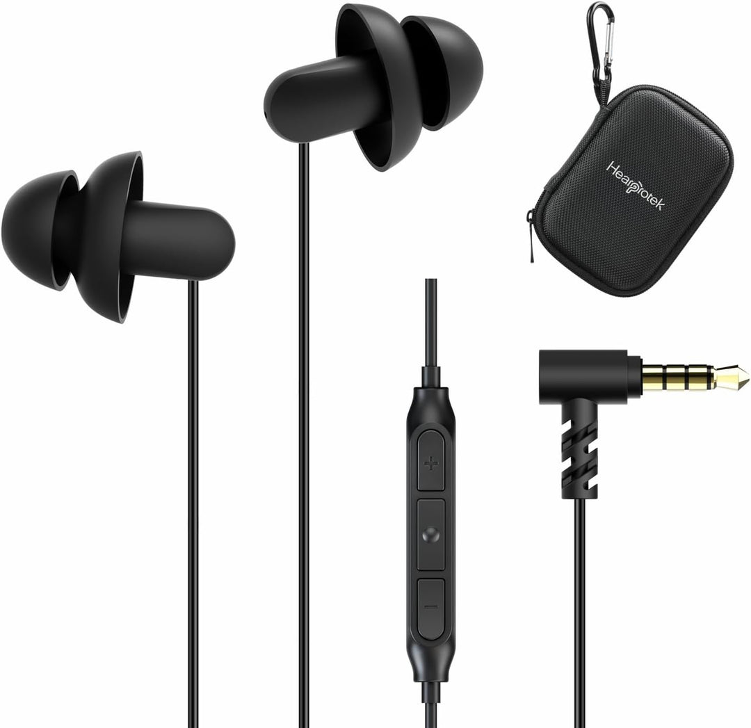 Hearprotek 2 Paar Silikon Schlaf Ohrhörer, Komfortable Anti-Lärm In-Ear Kopfhörer 3,5 mm Stecker mit